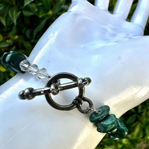 Malachite quartz and opalite beaded bracelet - Picture 8 of 9